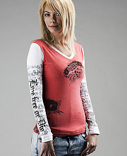 Damen-T-Shirt mit den Schädeln von Korallen
