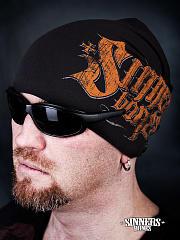 Schwarze Wintermützet "SINNER's BONES"
