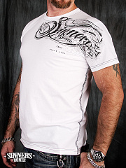 Herren-T-Shirt "SINNER's BONES" weiß