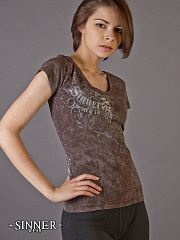 Damen T-Shirt SINNER-wear «Live free or Die»