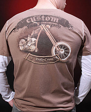T-Shirt für Männer Motorrad CUSTOM "Holy Cross" mit langen Ärmeln