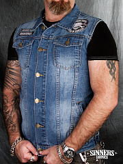 Men's denim vest "MADE in GARAGE"